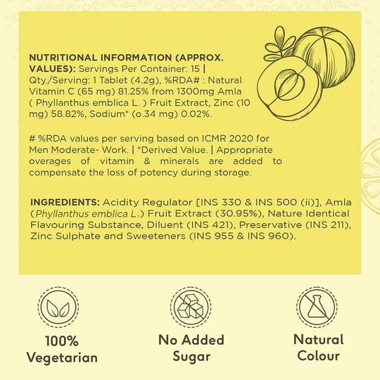 6 - HK Vitals Natural Vitamin C 1300mg Amla Effervescent by HealthKart,  30 tablet(s)  Masala Lemonade 