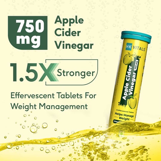 4 - HK Vitals ACV 750 mg Effervescent by HealthKart,  15 tablet(s)  Lime & Lemon 
