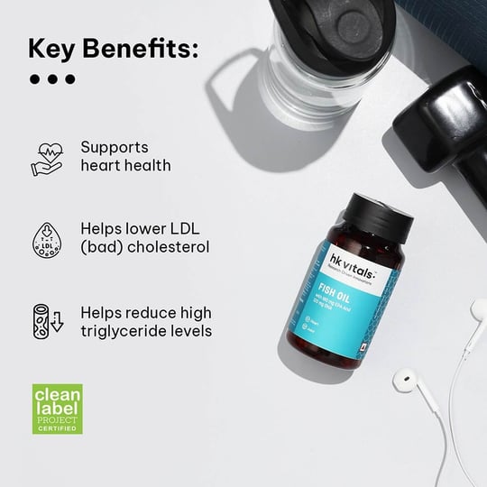 4 - HK Vitals Fish Oil 1000mg with 180mg EPA and 120mg DHA,  90 capsules