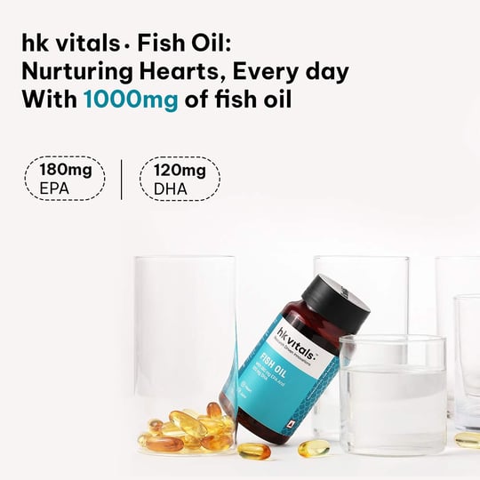 5 - HK Vitals Fish Oil 1000mg with 180mg EPA and 120mg DHA, 30 capsules