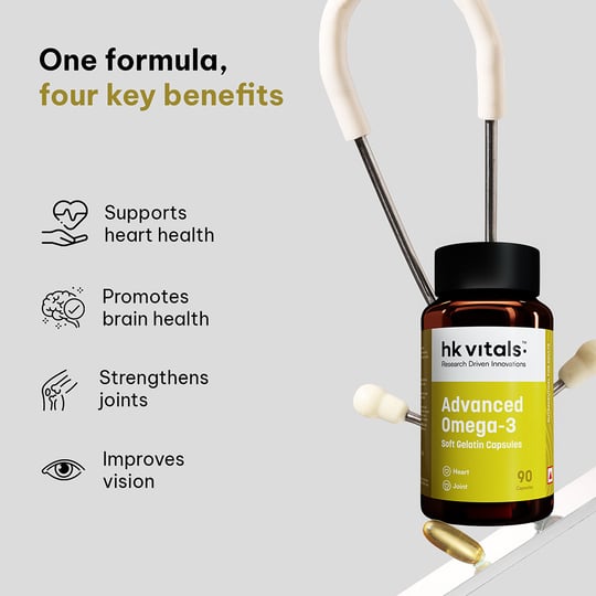 5 - HK Vitals Advanced Omega-3 with 360mg EPA & 240mg DHA,  90 capsules