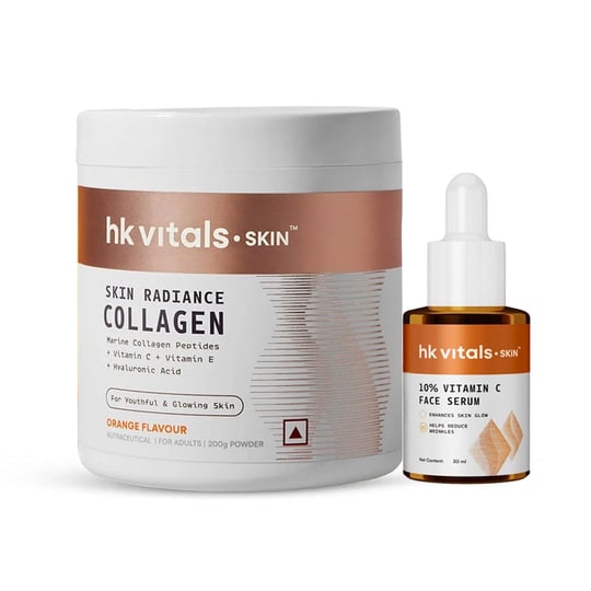 Skin Radiance Collagen 200 g Orange and 30 ml 10% Vitamin C Face Serum