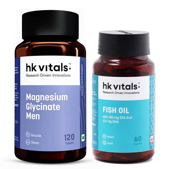 Magnesium Glycinate Men 120 Tabs and Fish Oil 60 caps