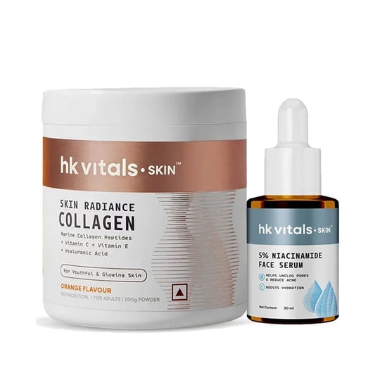 Skin Radiance Collagen 200 g Orange and 30 ml 5% Niacinamide Face Serum