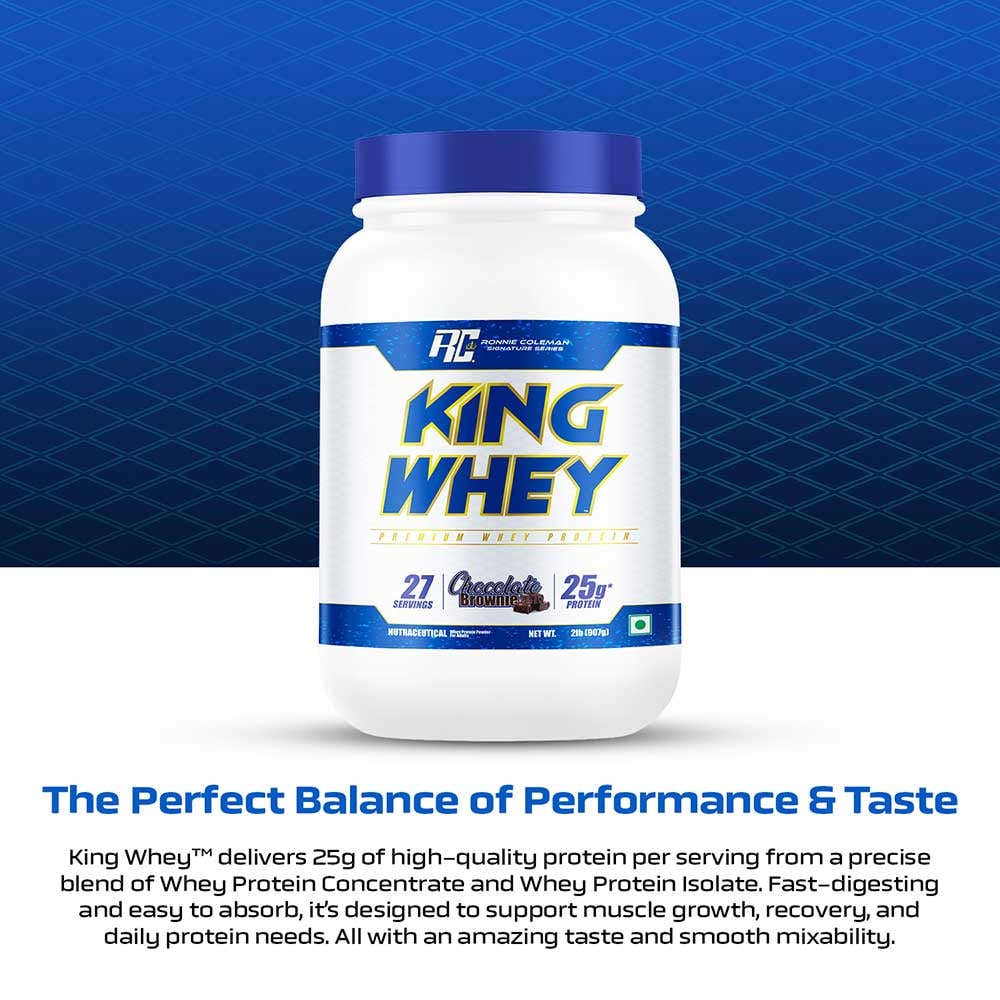 2 - RONNIE COLEMAN King Whey Protein,  2 lb  Chocolate Brownie