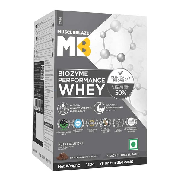 MuscleBlaze Biozyme Performance Whey,  0.4 lb  Rich Chocolate 