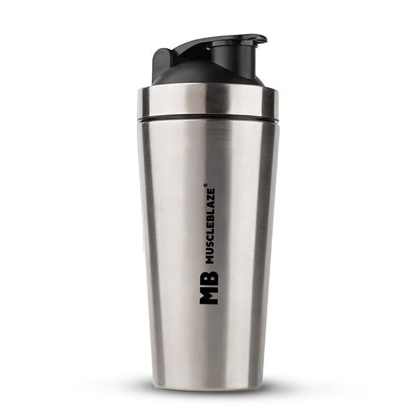 MuscleBlaze Gym Steel Shaker,  Silver  700 ml 