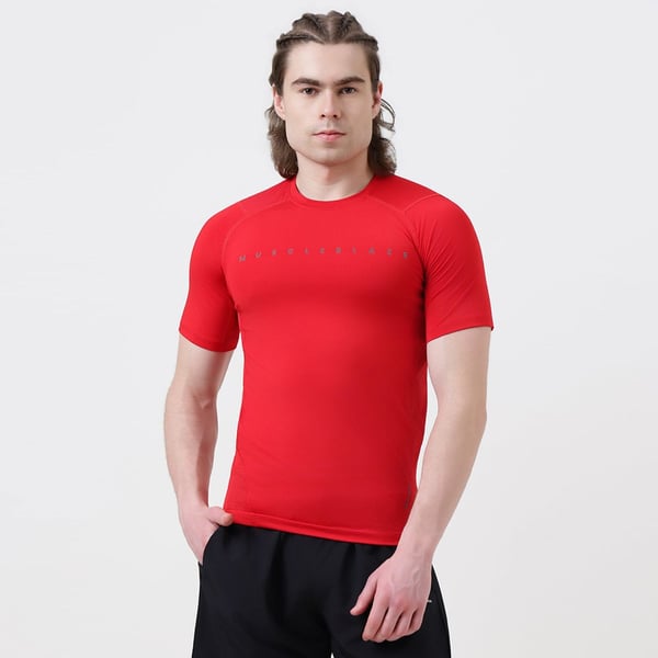 MuscleBlaze Air Tech Compression MuscleTee Half Sleeve, Medium Red