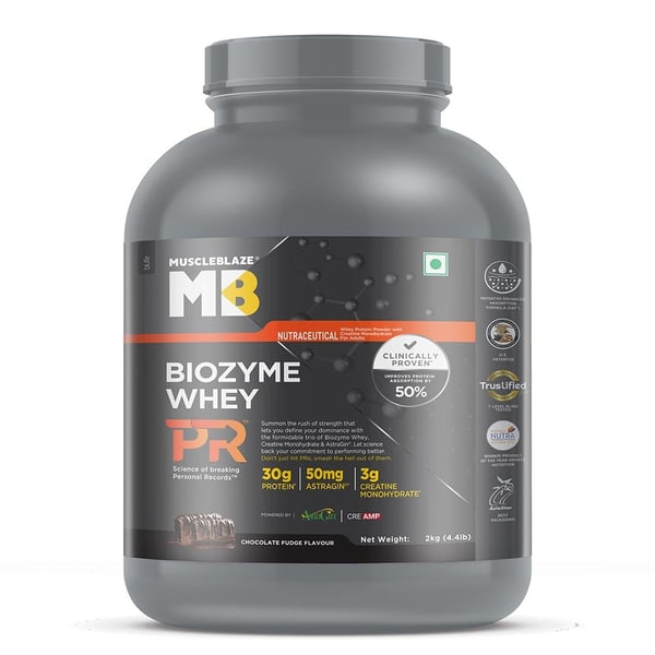 MuscleBlaze Biozyme Whey PR, 4.4 lb Chocolate Fudge