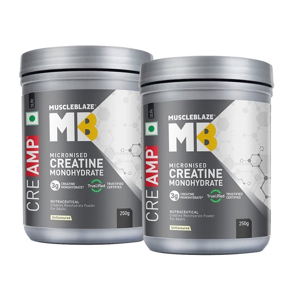 MuscleBlaze Creatine Monohydrate CreAMP, 1.1 lb Unflavoured