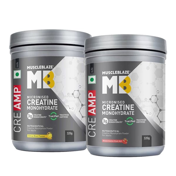 MuscleBlaze Creatine Monohydrate CreAMP,  640 g  Watermelon Kool Aid and Citrus Blast 