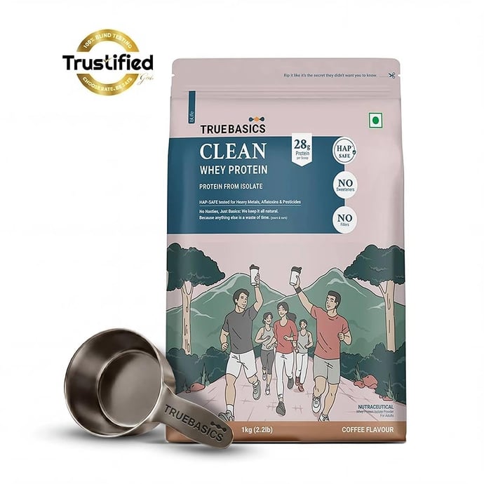 TrueBasics Clean Whey Protein (Isolate),  1 kg  Coffee 