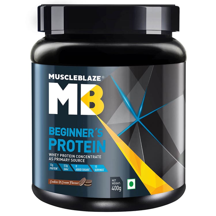 1 - MuscleBlaze Beginner's Protein Powder,  0.88 lb  Cookies and Cream 