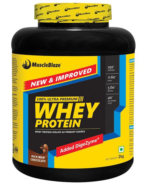 MuscleBlaze Whey Protein, 4.4 lb (2 kg) Rich Milk Chocolate