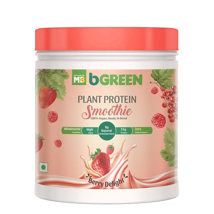 1 - bGREEN Plant Protein Smoothie by MuscleBlaze,  Berry Delight  1.1 lb 