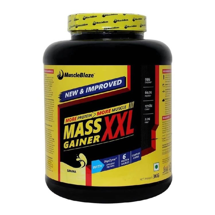 MuscleBlaze Mass Gainer XXL, Banana 6.6 lb