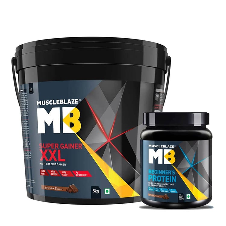 MuscleBlaze Super Gainer XXL 11 lb with MB Beginner's Protein Chocolate