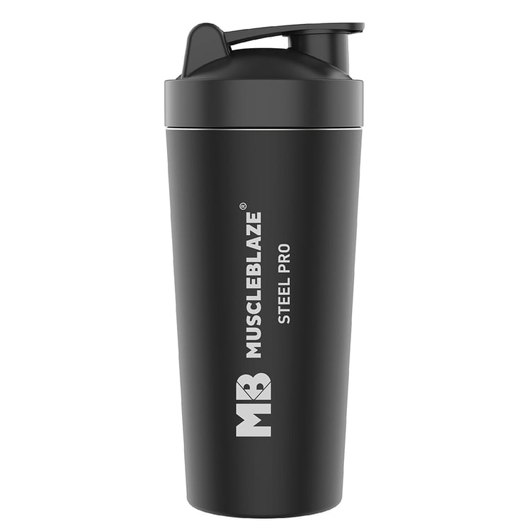 2 - MuscleBlaze Steel Pro Shaker,  Stealth Black  750 ml 