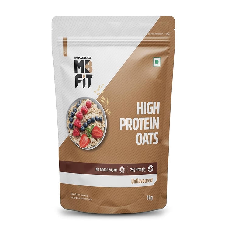 MuscleBlaze High Protein Oats, 1 kg Unflavoured