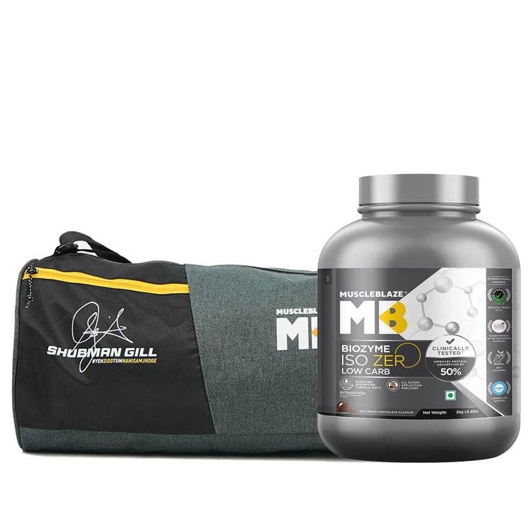 MuscleBlaze Biozyme Iso-Zero 2 kg & Gym Bag Combo