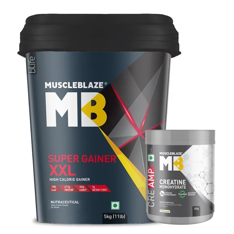 MuscleBlaze Super Gainer XXL 5 kg & Creatine 0.55 lb Combo