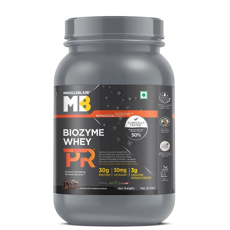 3 - MuscleBlaze Biozyme Whey PR,  2.2 lb  Chocolate Fudge 