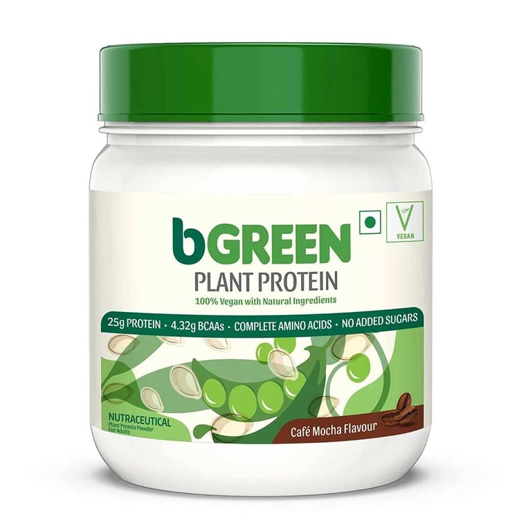 1 - bGREEN Plant Protein,  1.1 lb  Cafe Mocha (Jar) 
