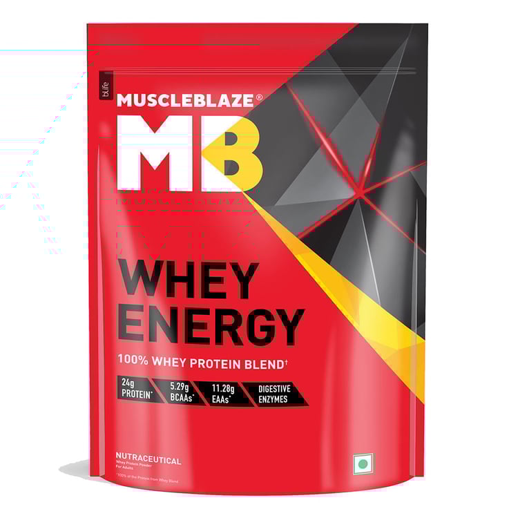 3 - MuscleBlaze Whey Energy Protein Supplement Powder with Vitamins & Minerals,  2.2 lb  30 Servings (Chocolate) 