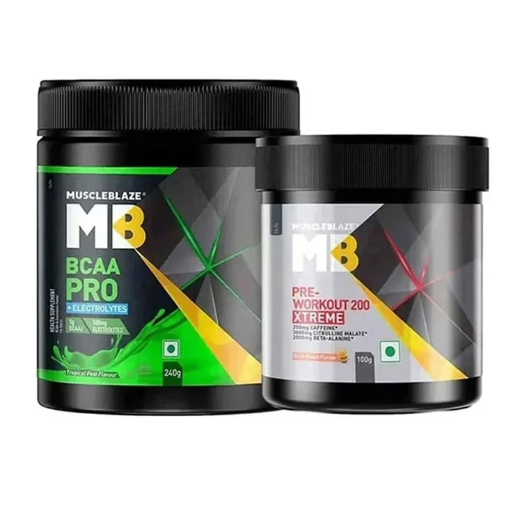 MuscleBlaze BCAA Pro 0.53 lb & Pre Workout 200 Xtreme 0.22 lb Combo