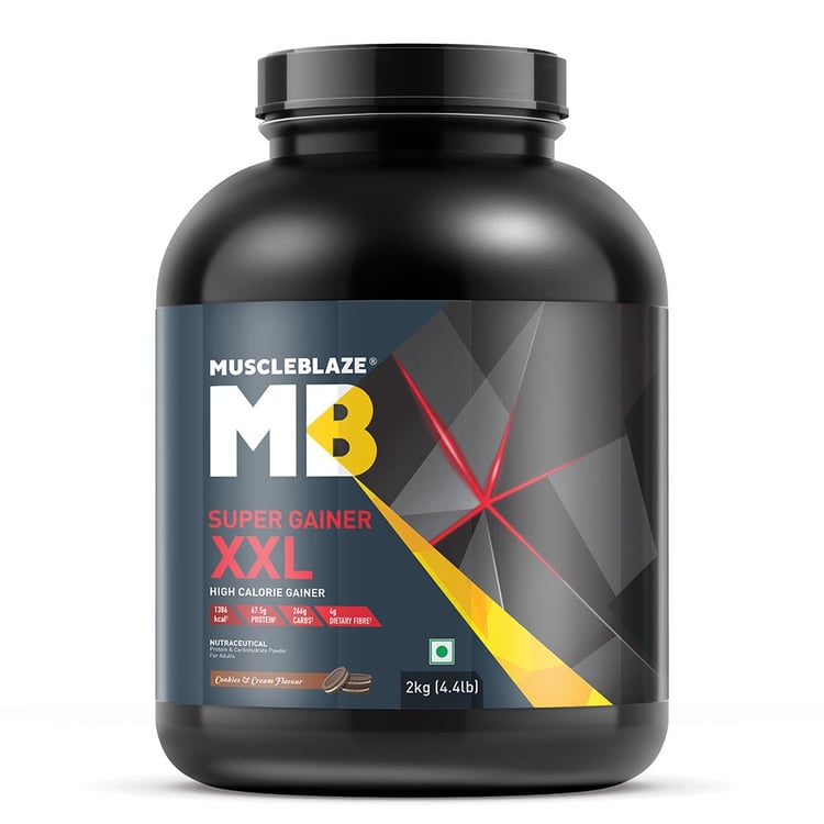 2 - MuscleBlaze Super Gainer XXL Weight Gainer,  4.4 lb  Cookies & Cream 