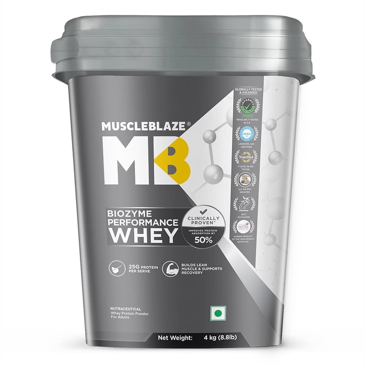 5 - MuscleBlaze Biozyme Performance Whey, 8.8 lb Rich Chocolate