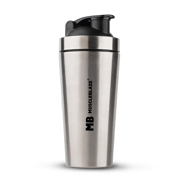 2 - MuscleBlaze Gym Steel Shaker,  Silver  700 ml 