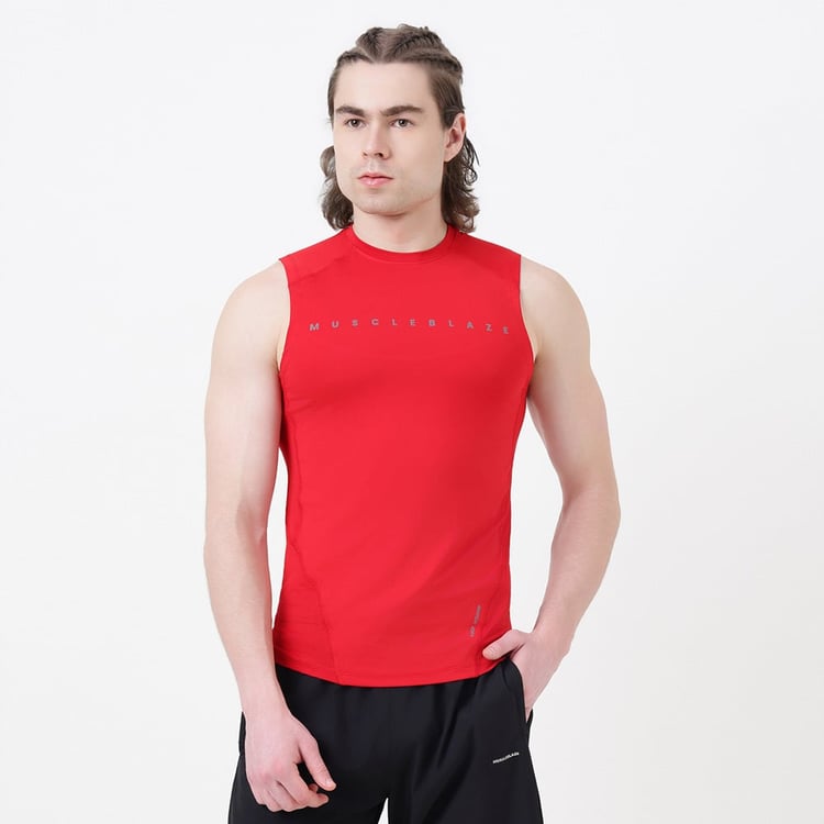 1 - MuscleBlaze Air Tech Compression MuscleTank,  Red  Medium 