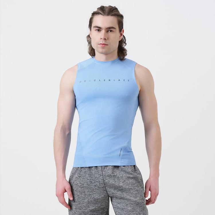 1 - MuscleBlaze Air Tech Compression MuscleTank,  Dusk Blue  Small 