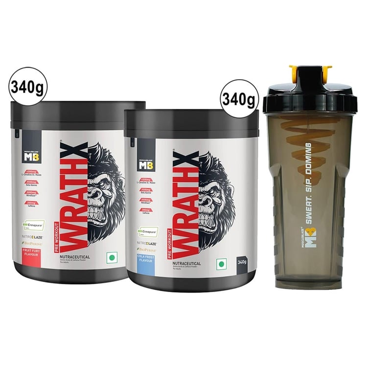 Pre Workout WrathX 680g Pack - Fruit Fury and Cola Frost