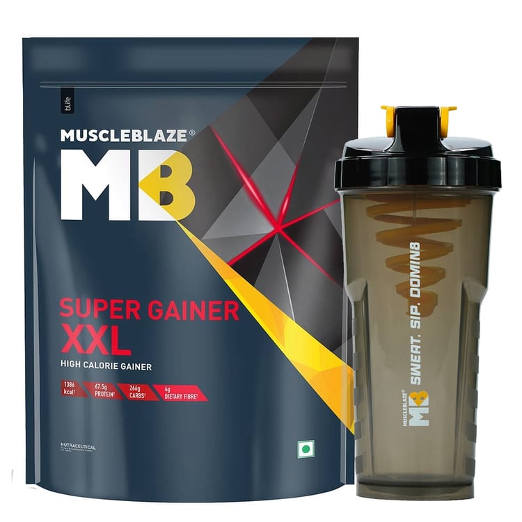 Super Gainer XXL 2 kg Cookies & Cream and Shaker Combo