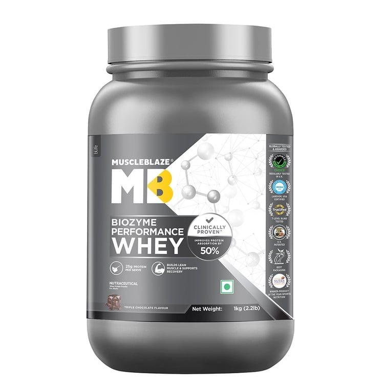 2 - MuscleBlaze Biozyme Performance Whey,  2.2 lb  Triple Chocolate 