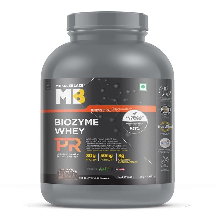 1 - MuscleBlaze Biozyme Whey PR, 4.4 lb Chocolate Fudge