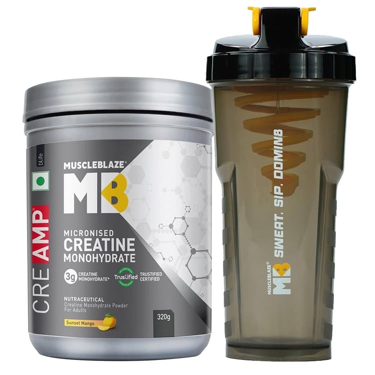 Creatine Monohydrate CreAMP 0.71 lb Sunset Mango & Shaker Combo