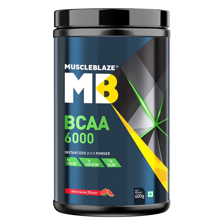 1 - MuscleBlaze BCAA 6000 Amino Acid Powder,  0.88 lb  50 Servings (Watermelon) 