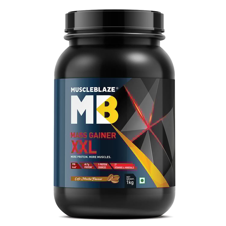 8 - MuscleBlaze Mass Gainer XXL with Complex Carbs and Proteins in 3:1 ratio,  2.2 lb  Cafe Mocha 