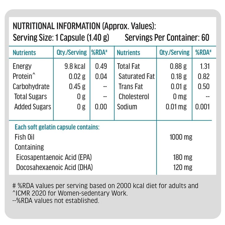 9 - HK Vitals Fish Oil Capsules by HealthKart,  60 capsules 