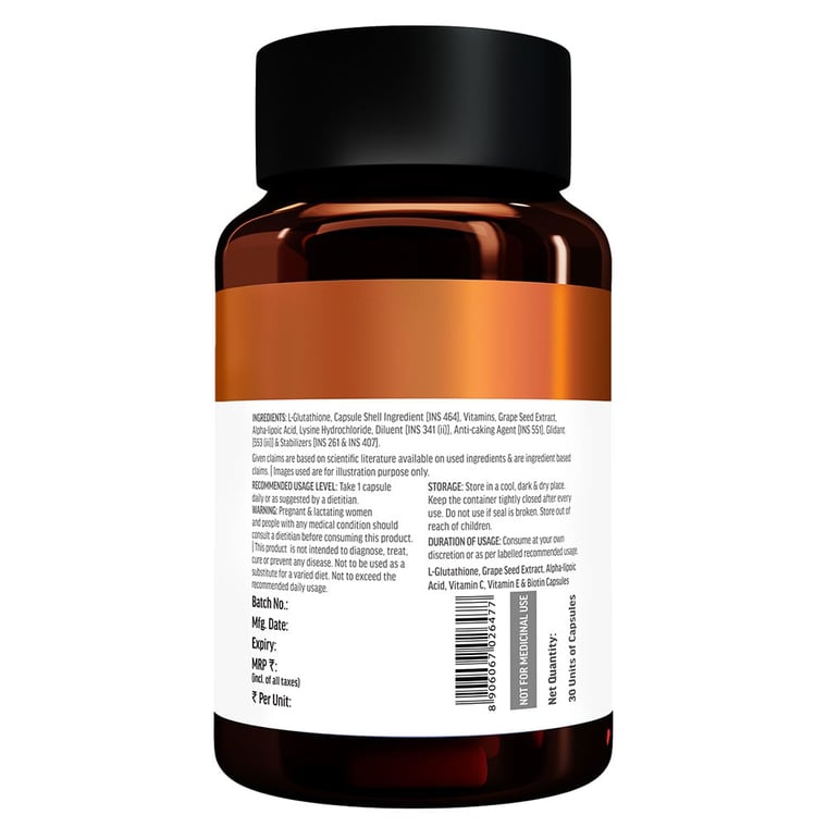 30 - HK Vitals Glutathione,  Unflavoured  30 capsules