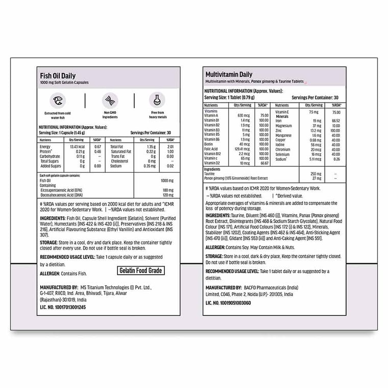 5 - HK Vitals Assorted Multivitamin - Fish Oil (30N tabs+ 30N Softgel caps),  2 Piece(s)/Pack