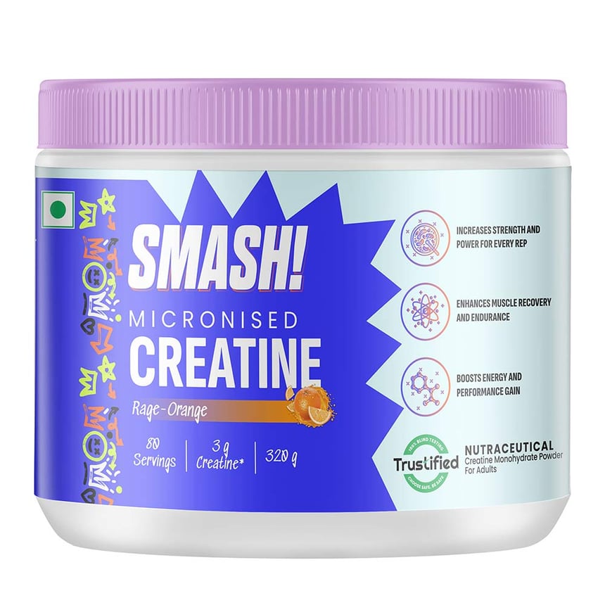 3 - Smash Micronised Creatine Monohydrate,  Rage-Orange  0.71 lb 